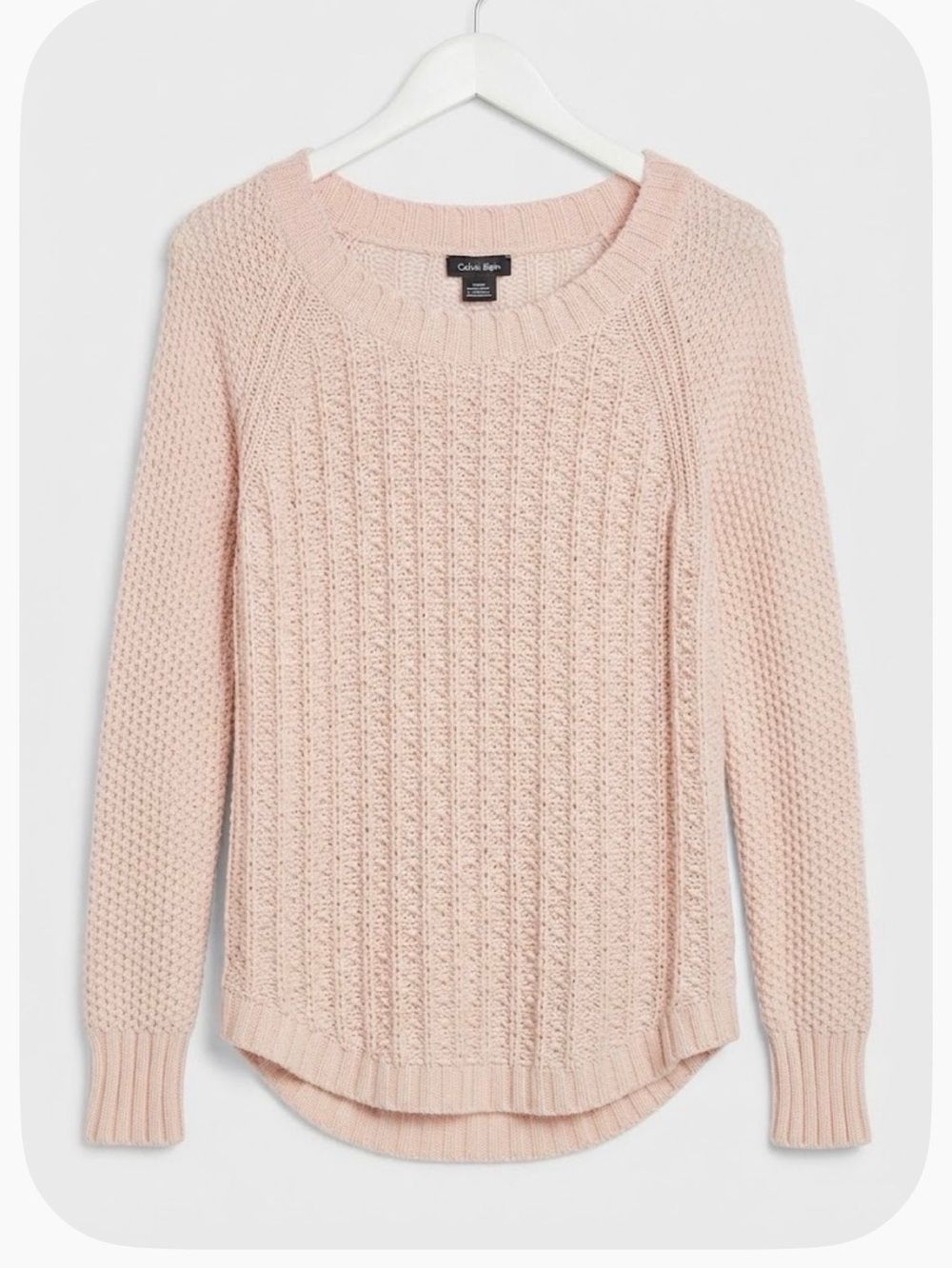 Like New Calvin Klein Pink Knit High-Low Sweater